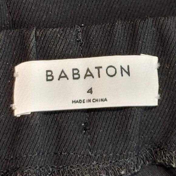 Aritzia Babaton Cohen Pants Cropped Tailored Fit Pleated Twill Black Womens Sz 4 - Picture 4 of 8